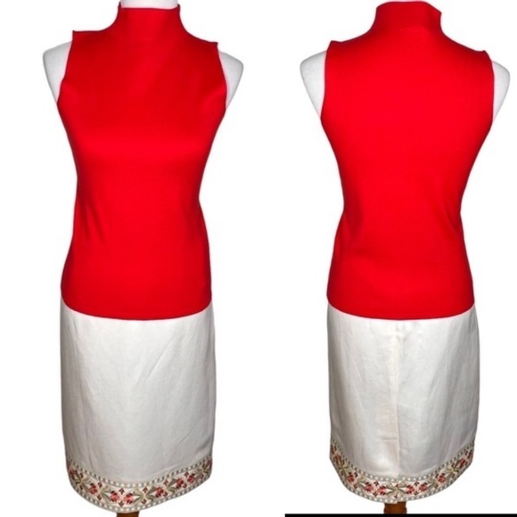 Nine West Women’s Orange Mock Neck Sleeveless Pull On Knit Top Size XS Stretch - Picture 3 of 12